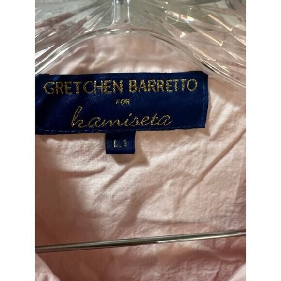 Gretchen Barretto For Kamiseta Pink Embroidered Floral Blouse L1 With Ruffle Sle - Picture 4 of 5